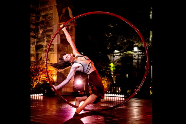 Bending backwards in Cyr wheel