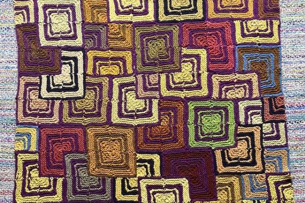 A blanket knit of many partial squares